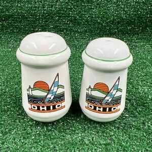 Vintage Lipco Ohio Collectible Salt & Pepper Shakers Sailboat‎ River